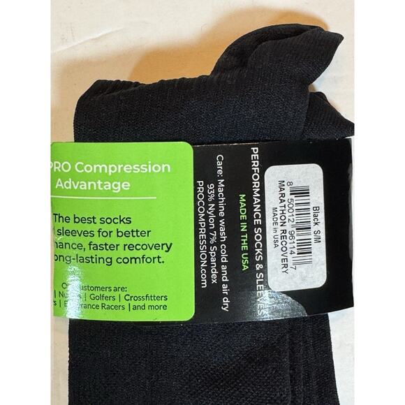 Lot 3 Pairs New Pro Compression Marathon Socks Solid Black Green Argyle - Picture 6 of 9